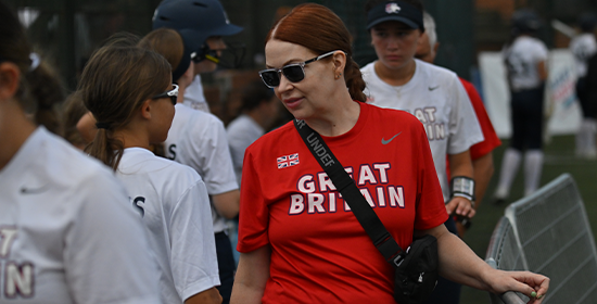 Katy Gould at the 2025 European Softball Championships